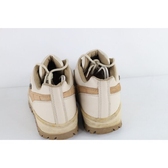 Vintage 90s Lugz Mens 10.5 Distressed Chunky Leather Low Top Boots Beige Wheat main image 9